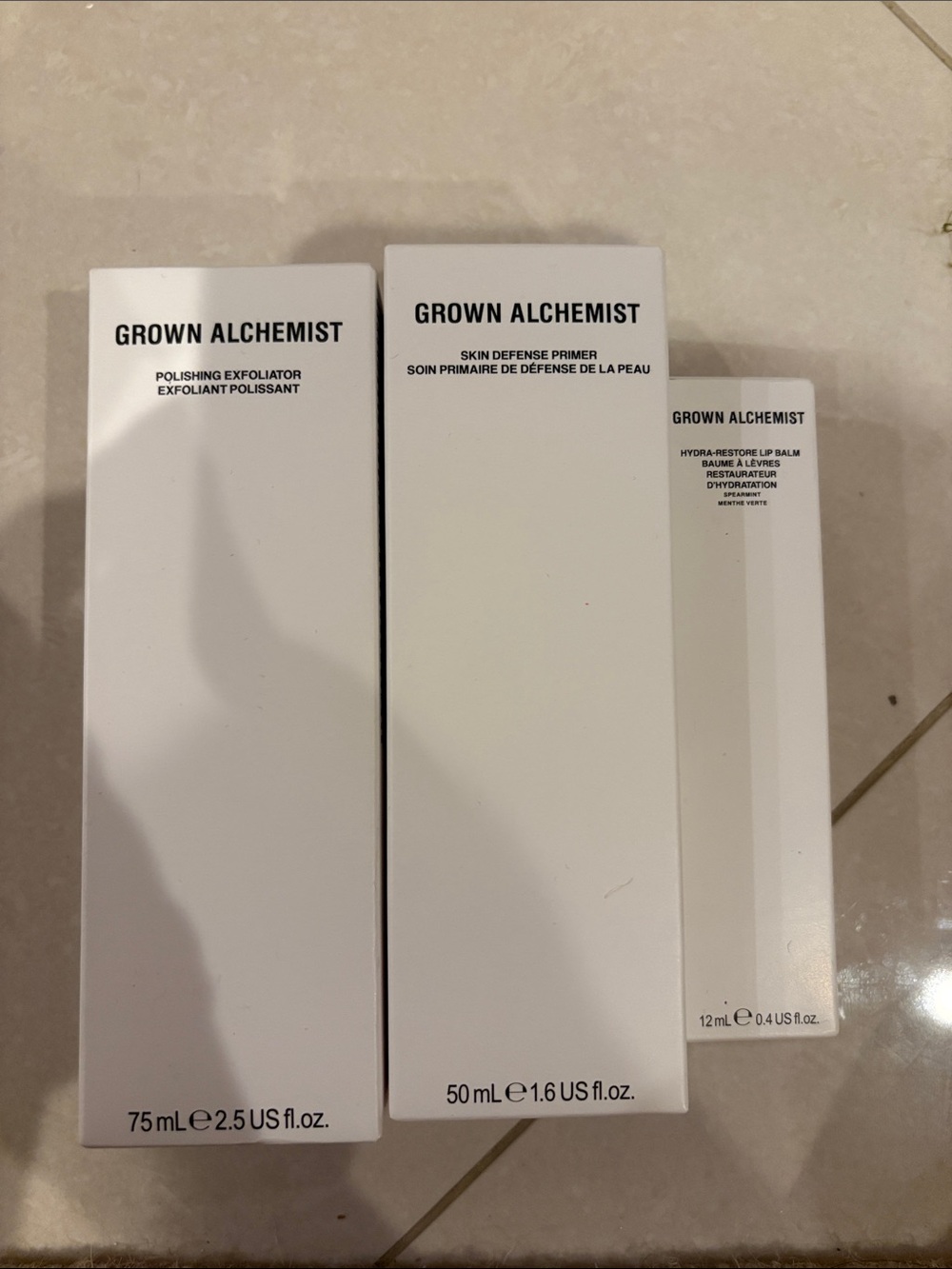 Grown Alchemist White Skincare Trio - Polishing Exfoliator & Primers